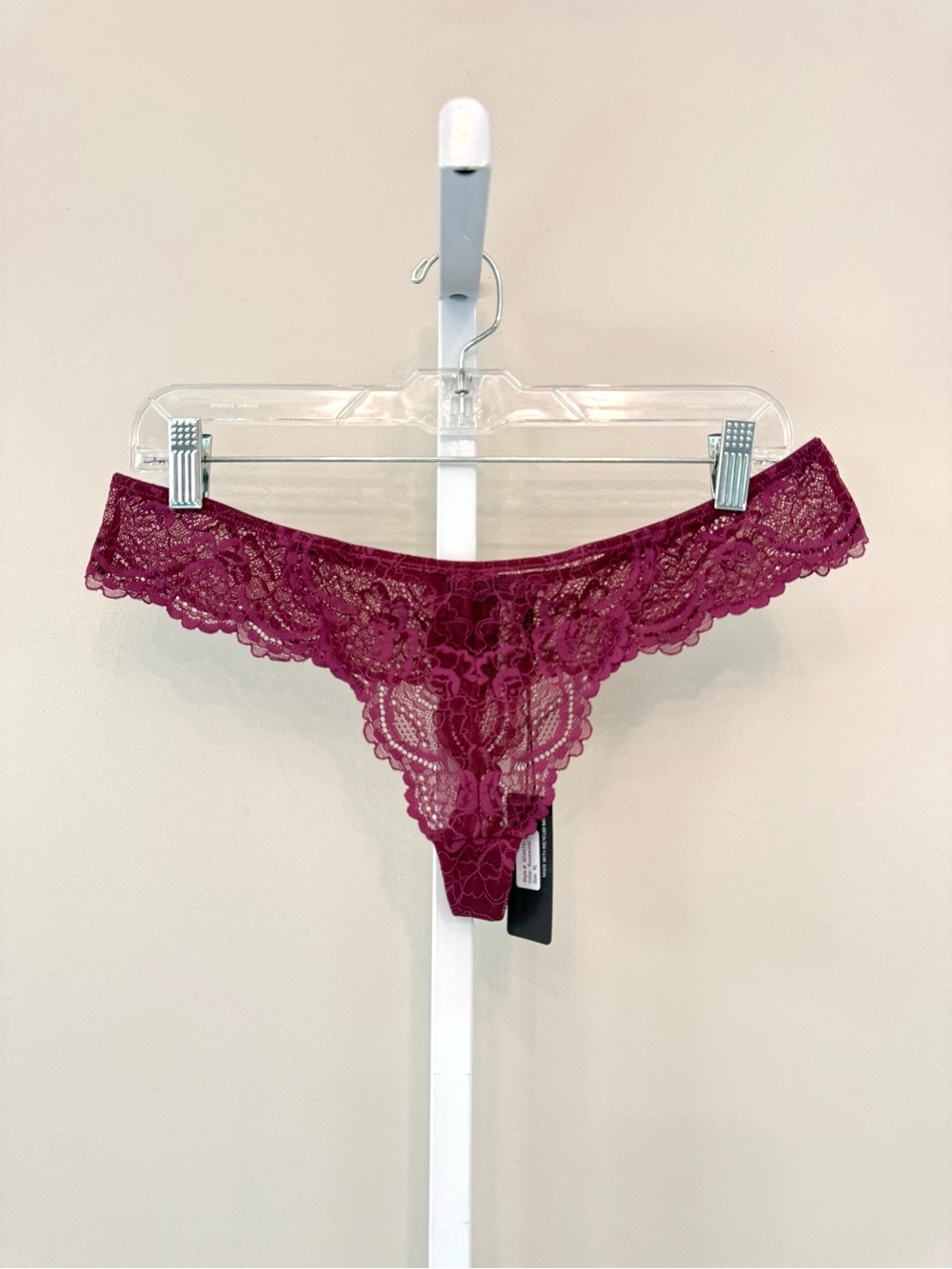 Samantha Chang New York SC447313 All Lace Thong Rosewood Burgundy XL NWT
